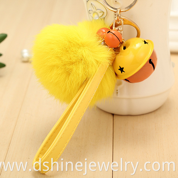 Customized Rabbit Fur Ball Charm Keychain